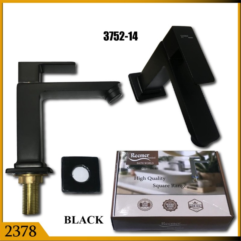 BASIN TAP SQ RANGE REEMER BLK (2378)